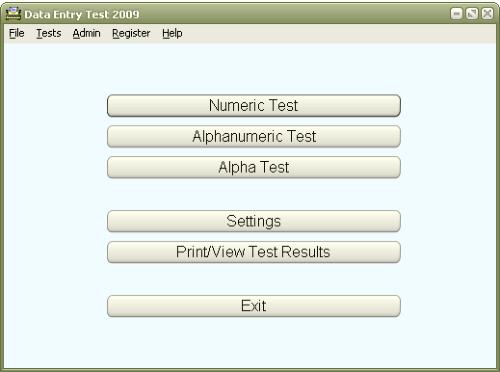 Where can one find a free alpha and numeric data entry test?