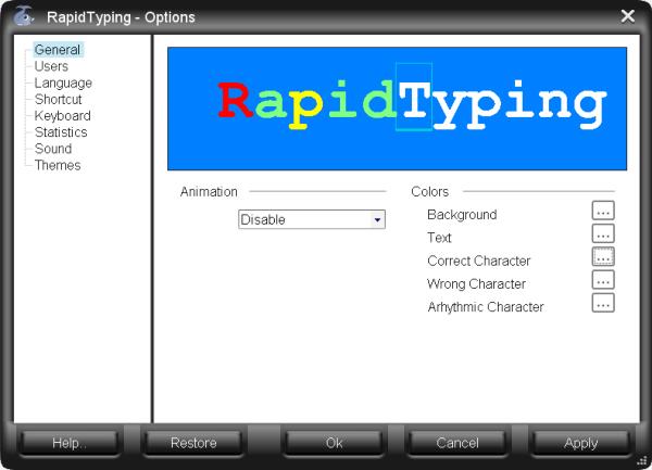 Options, Tab General, Custom colors
