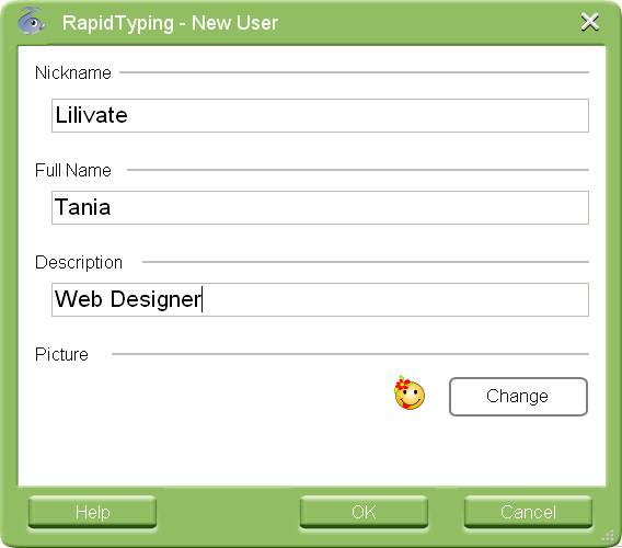 Dialog Create a new user