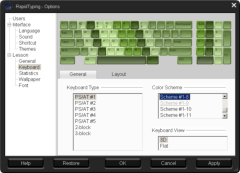 Options, Tab Keyboard, General