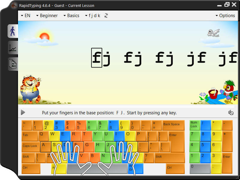 Screenshot vom Programm: Rapid Typing Tutor