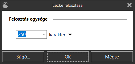 «Leckefelosztás» párbeszédablak