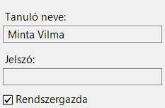 «Tanulófiók tulajdonságai» ablak