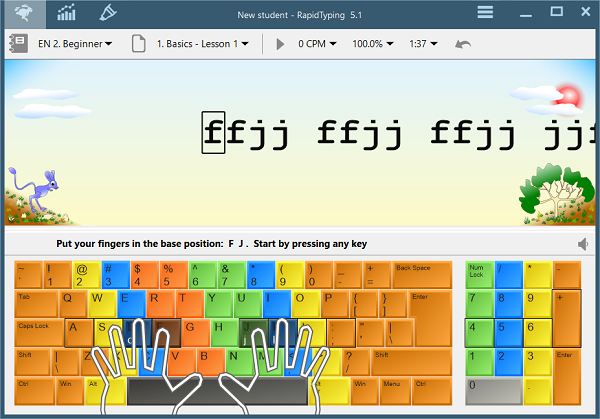 Current typing lesson