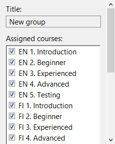 Group properties menu