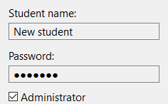 Student properties menu