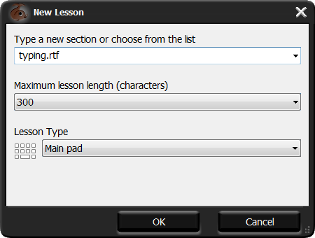 Insert Lesson Dialog Box