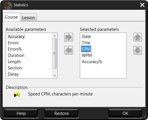 Statistics Options