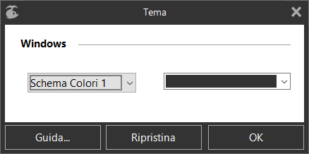 «Temi» finestra di dialogo