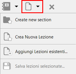 Menu editor lezione «Lezione»