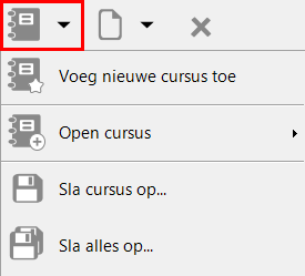 Lesson editor menu «Course»